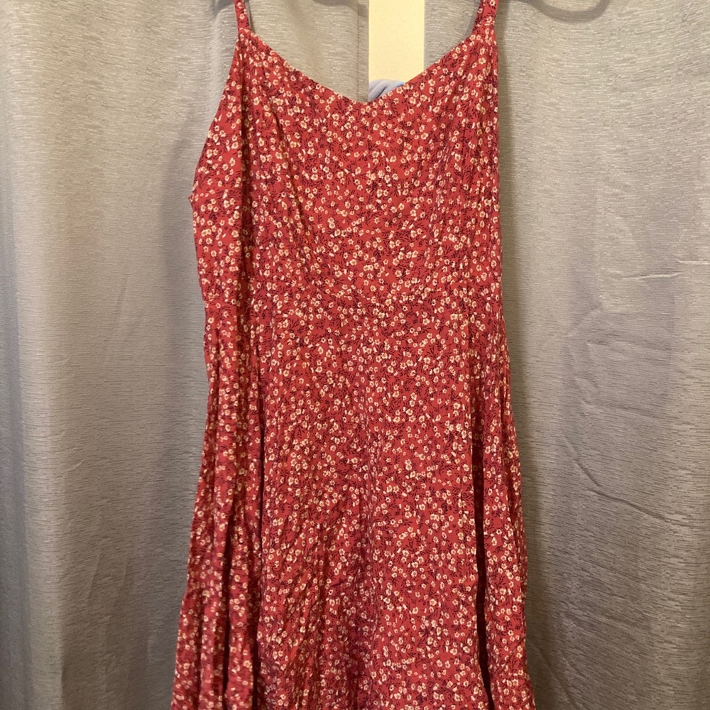 Pink floral fit and flare dress